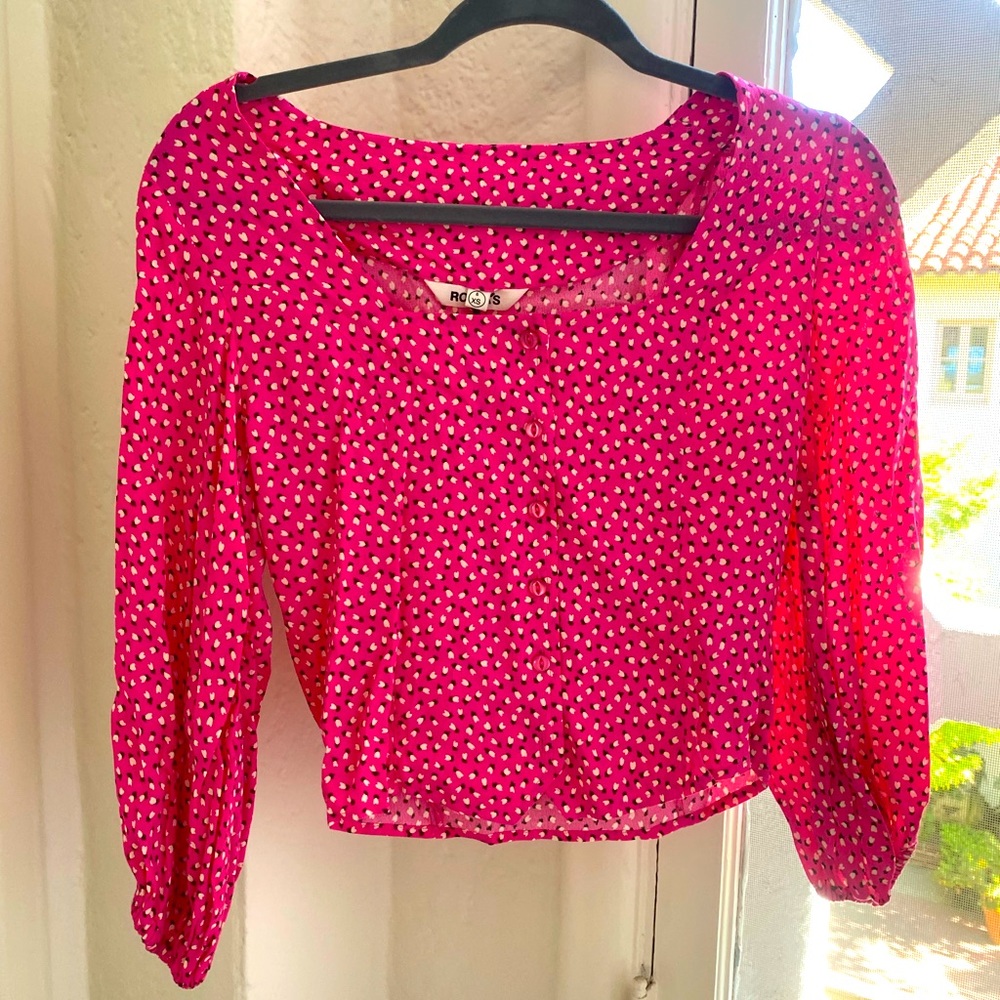 Pink multi colored blouse